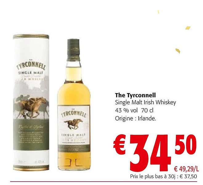 the tyrconnell single malt irish whiskey 43% vol