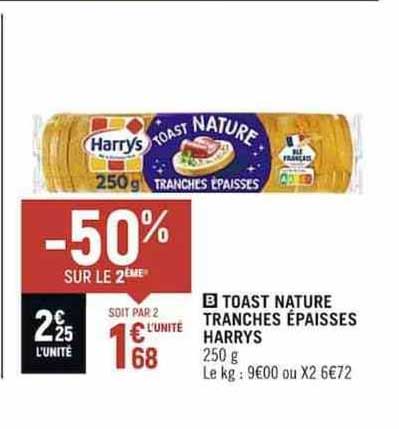 toast nature tranches épaisses harrys