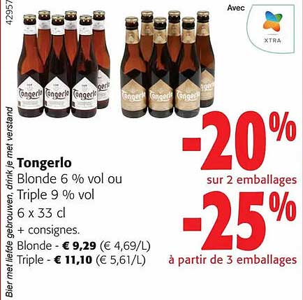 tongerlo blonde 6% vol ou triple 9% vol