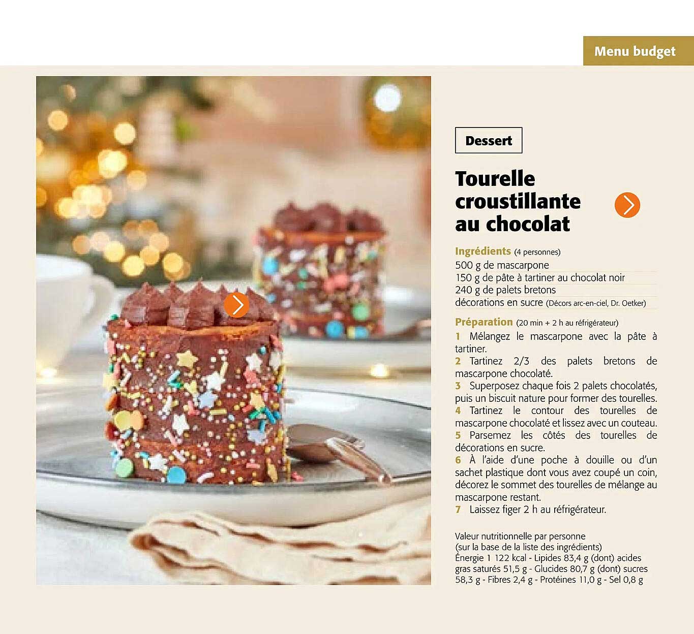 tourelle croustillante au chocolat