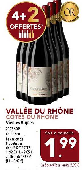 vallée du rhône côtes du rhône vieilles vignes 2022 aop