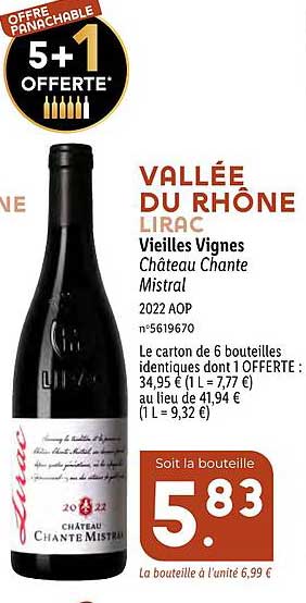 Vallée Du Rhône Lirac Vieilles Vignes Château Chante Mistral 2022 Aop