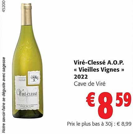 viré-clessé a.o.p. «vieilles vignes» 2022 cave de viré