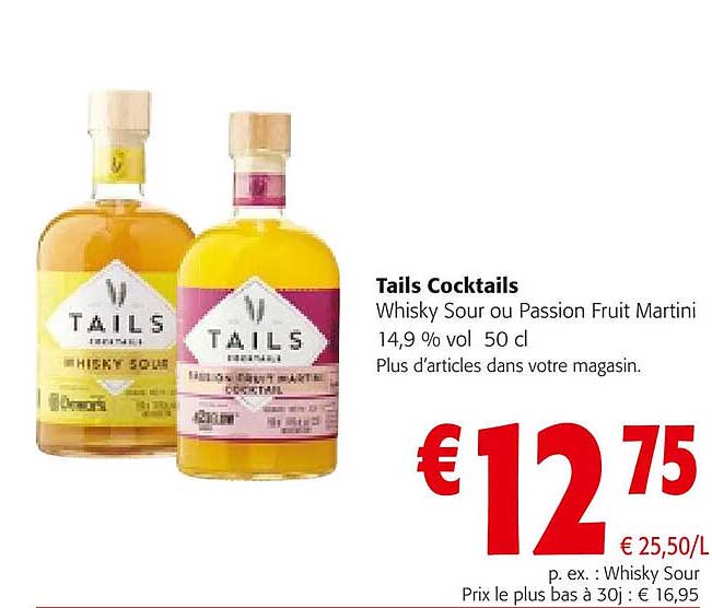 whisky sour ou passion fruit martini 14,9% vol tails cocktails