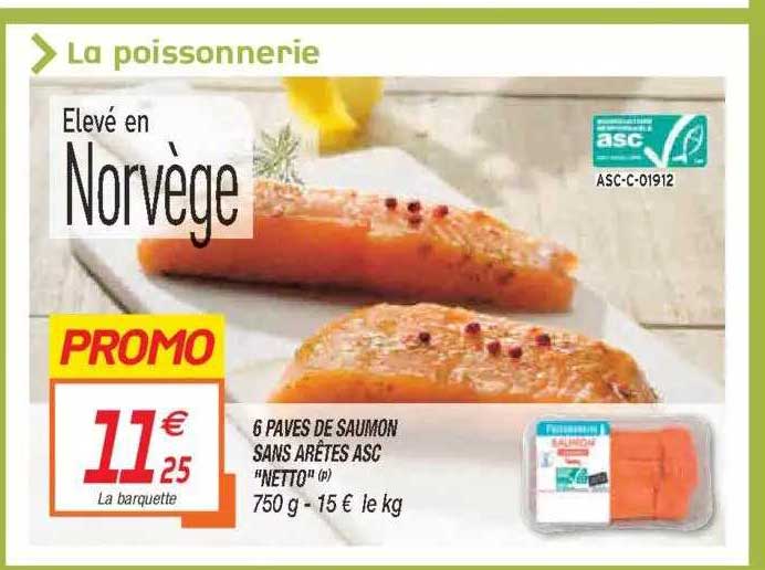 6 pavés de saumon sans arêtes asc "netto"