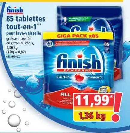85 tablettes tout-en-1 finish