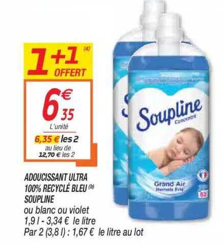 Adoucissant Ultra 100% Recyclé Bleu Soupline