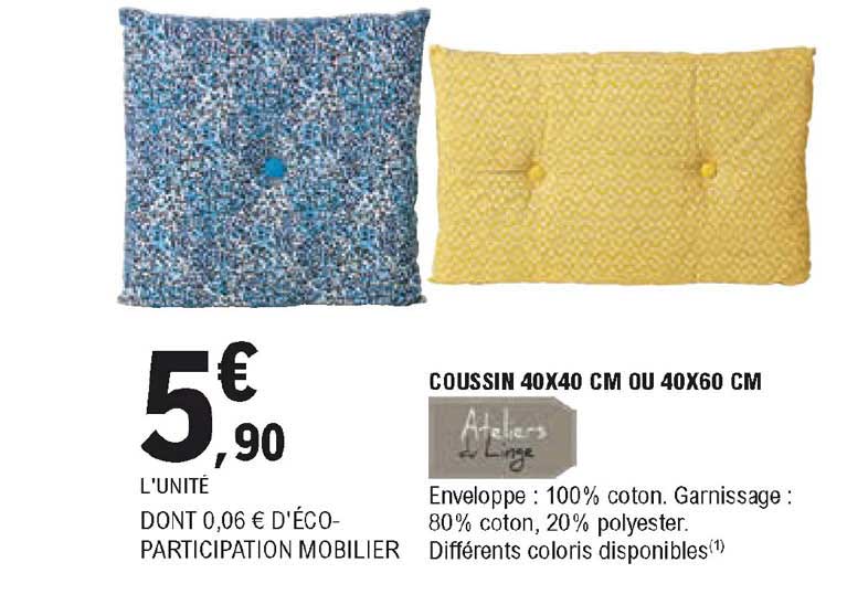 ateliers de linge coussin