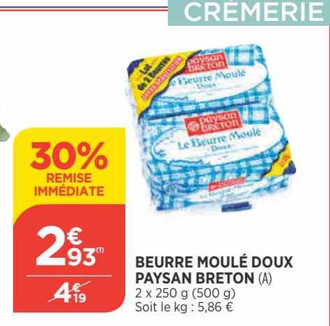 beurre moulé  doux paysan breton