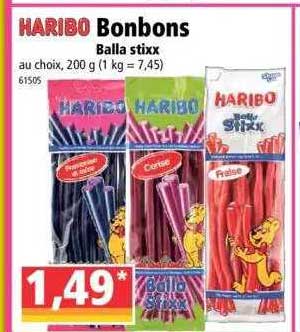 bonbons balla stixx haribo