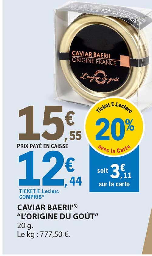 caviar baerii  "l'origine du goût"