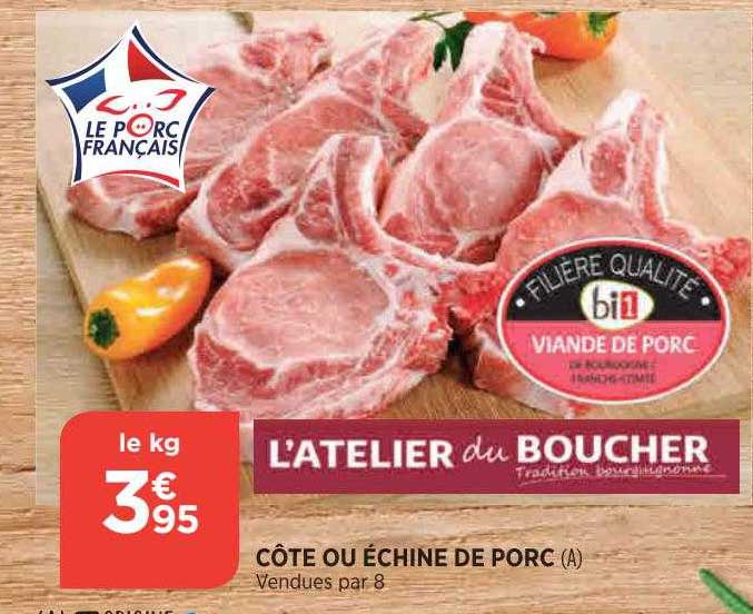 côte ou échine de porc l'atelier du boucher