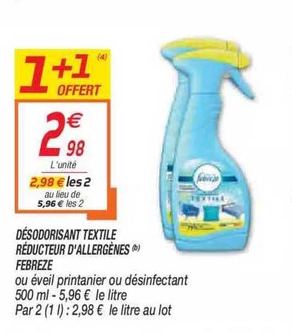 Désodorisant Textile Réducteur D'allergènes Febreze