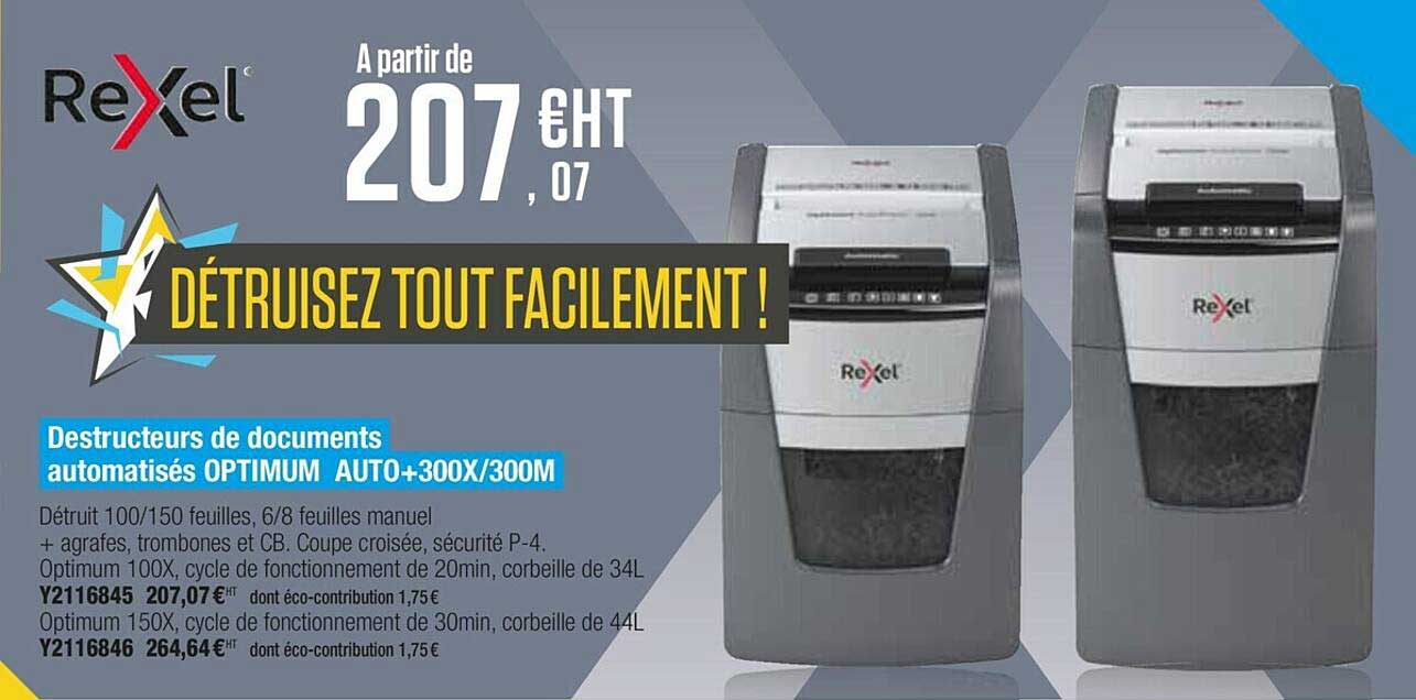 destructeurs de documents automatisés optimum auto+300x-300m rexel