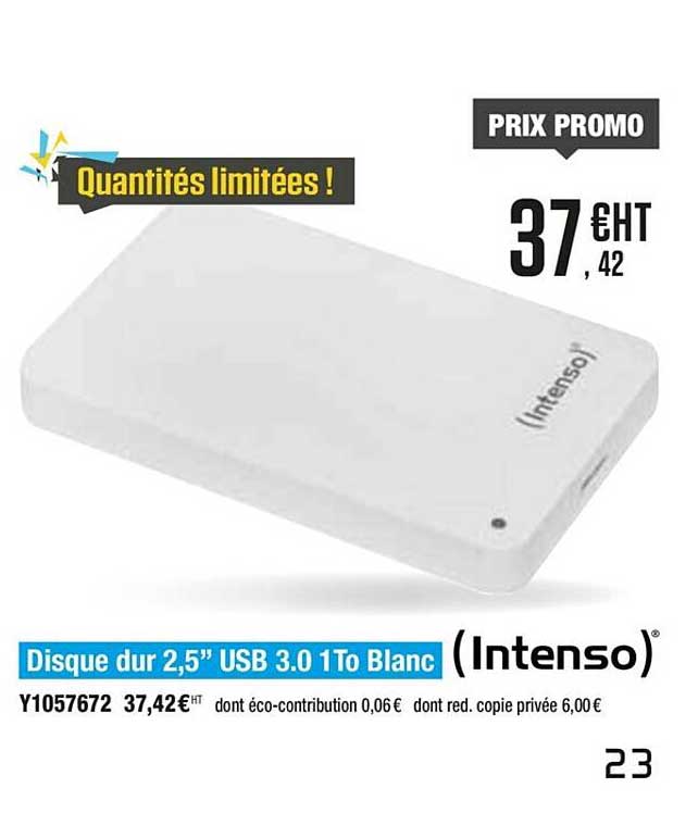 disque dur 2,5" usb 3.0 1to blanc (intenso)