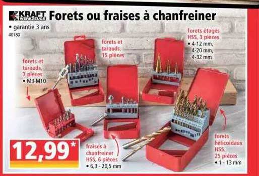 forets ou fraises à chanfreiner kraft werkzeuge