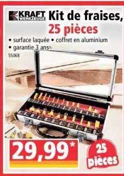kit de fraises, 25  pièces kraft werkzeuge