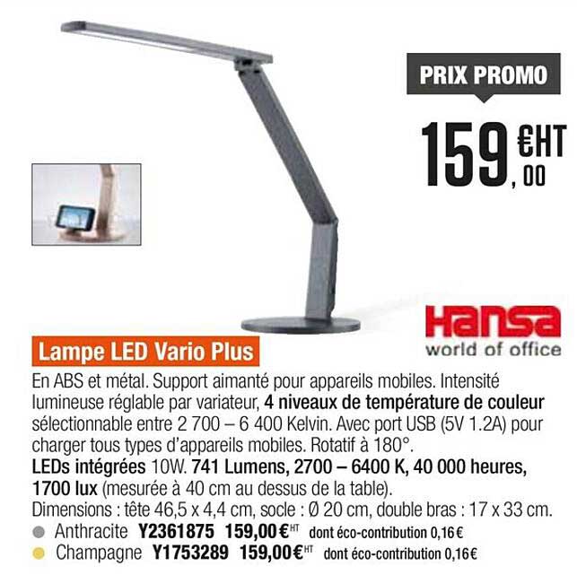 lampe led vario plus hansa