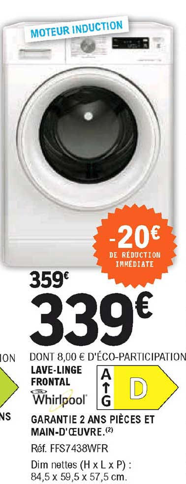 lave-linge frontal whirlpool