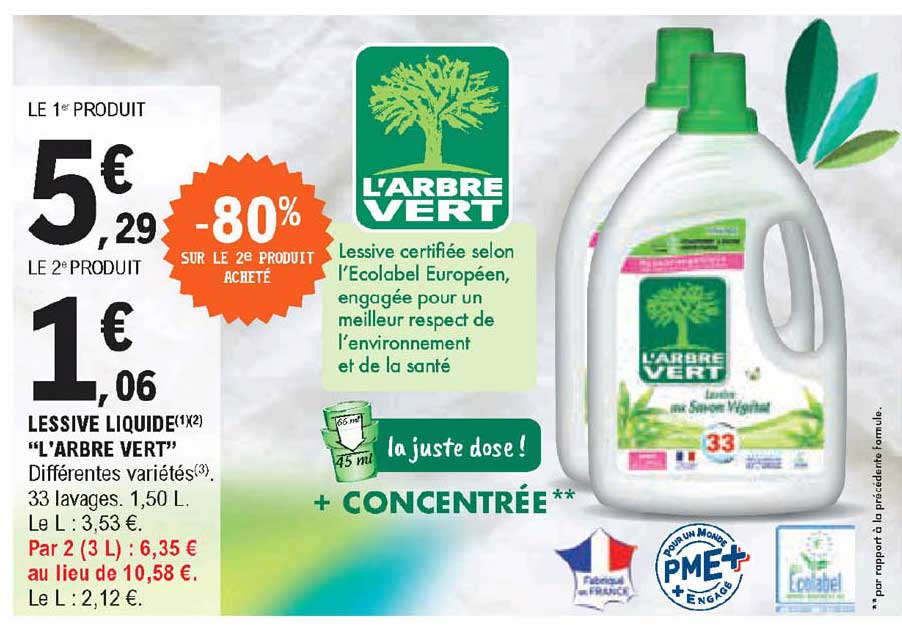 lessive liquide l'arbre vert