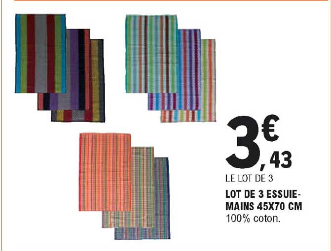 lot de 3 essuie-mains