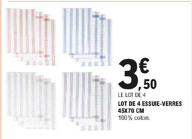 lot de 4 essuie-verres