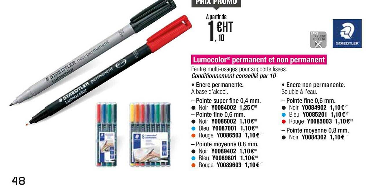 lumocolor permanent et non permanent staedtler