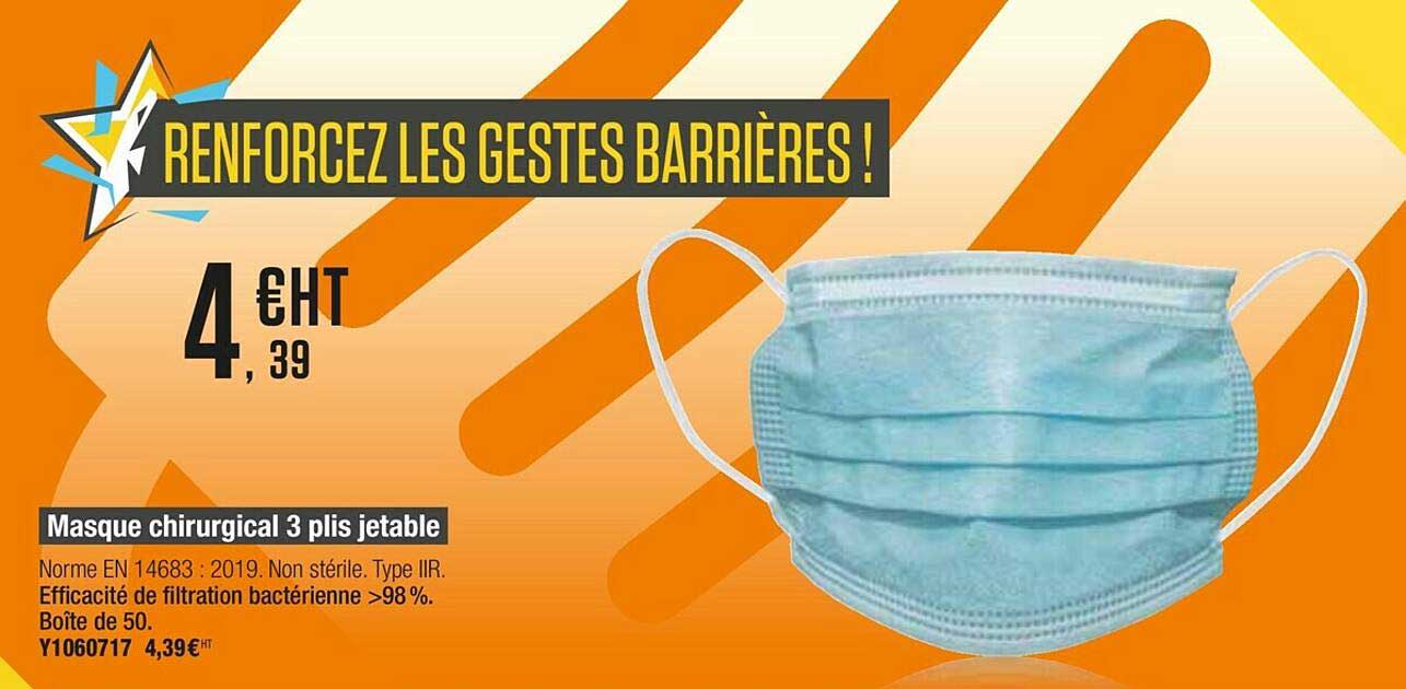 masque chirurgical 3 plis jetable