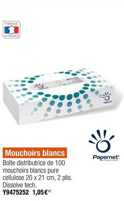 mouchoirs blancs papernet