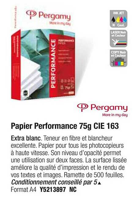 papier performance 75g cie 163 pergamy