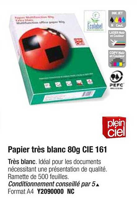 papier très blanc 80g cie 161