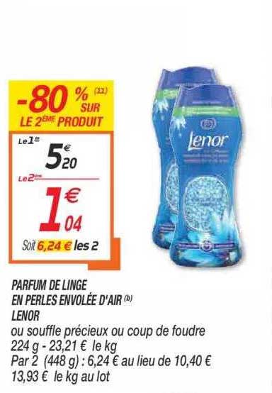 parfum de linge en perles envolée d'air lenor