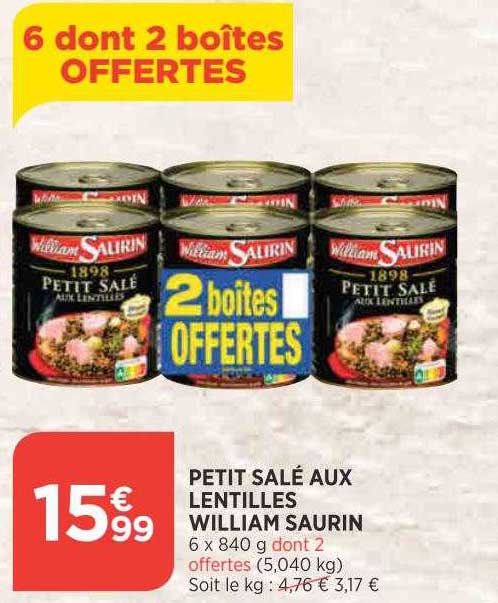 petit salé aux lentilles william saurin