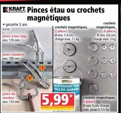 pinces étau ou crochets magnétiques kraft