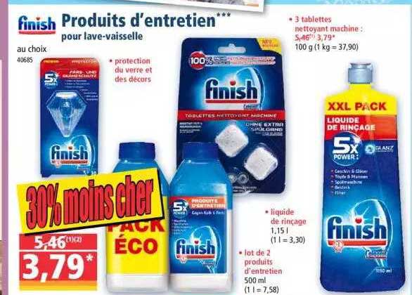 produits d'entretien pour lave-vaisselle finish