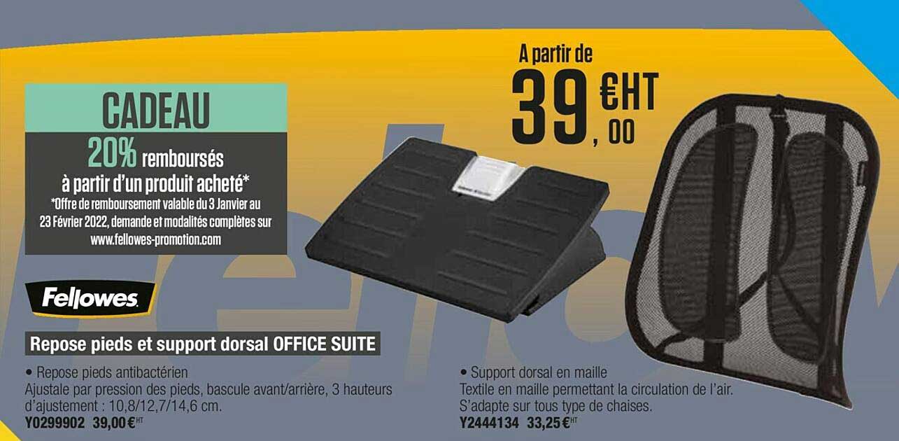 repose pieds et support dorsal office suite fellowes