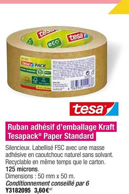 Ruban Adhésif D'emballage Kraft Tesapack Paper Standard