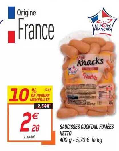 Saucisses Cocktail Fumées Netto