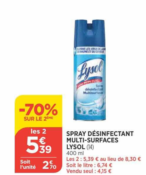 spray désinfectant multi-surfaces lysol
