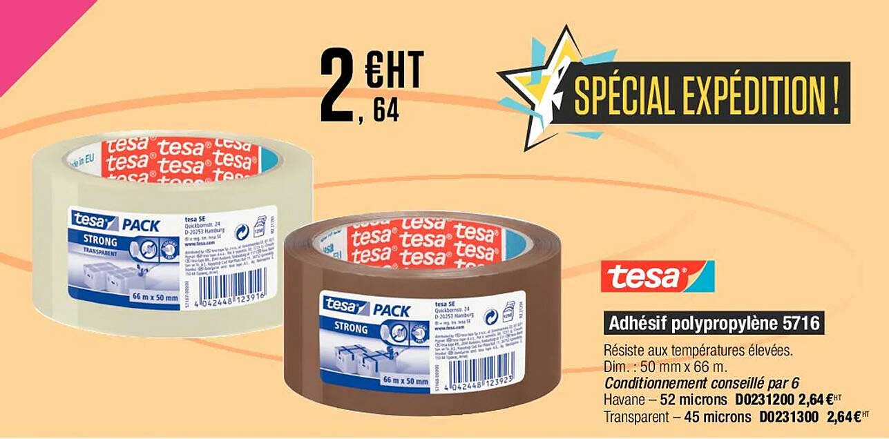 Adhésif Polypropylène 5716 Tesa