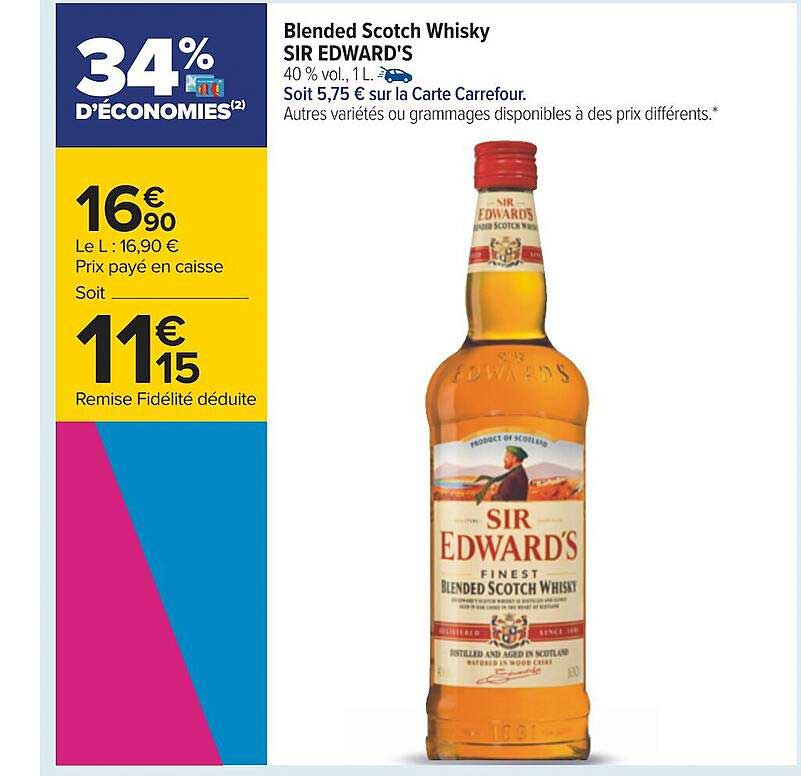 blended scotch whisky sir edward's