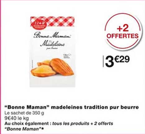 "bonne maman" madeleines tradition pur beurre