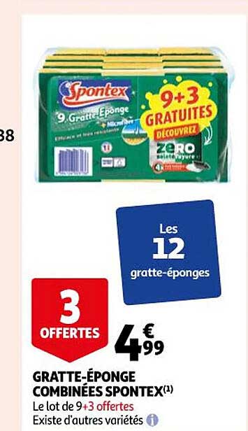 gratte-éponge combinées spontex