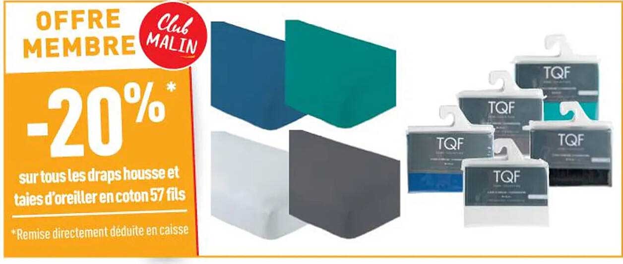 les draps housse et taies d'oreiller en coton 57 fils