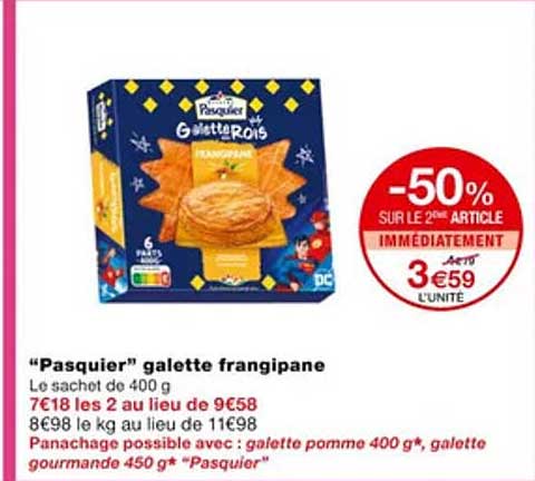 "pasquier" galette frangipane