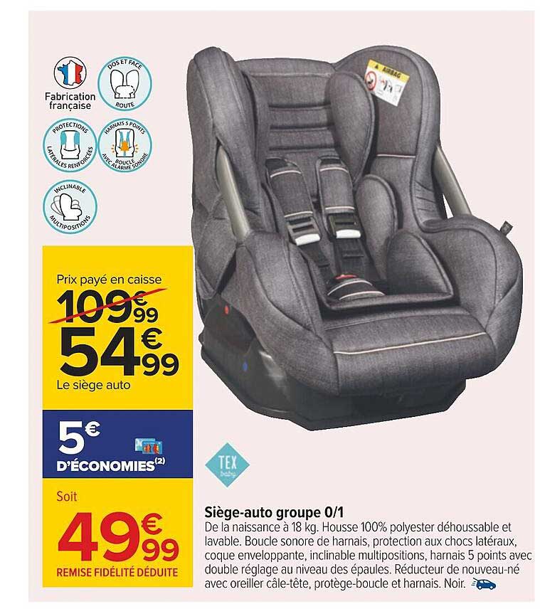 siège-auto groupe 0-1 tex baby