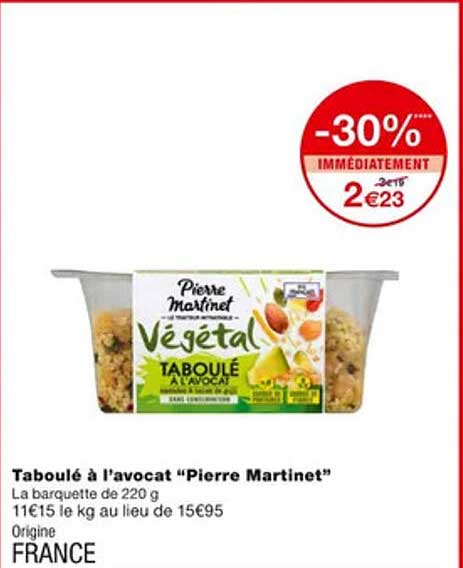 taboulé à l'avocat "pierre martinet"