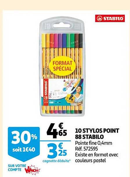 10 stylos point 88 stabilo