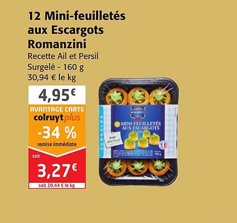 12 mini-feuilletés aux escargots romanzini