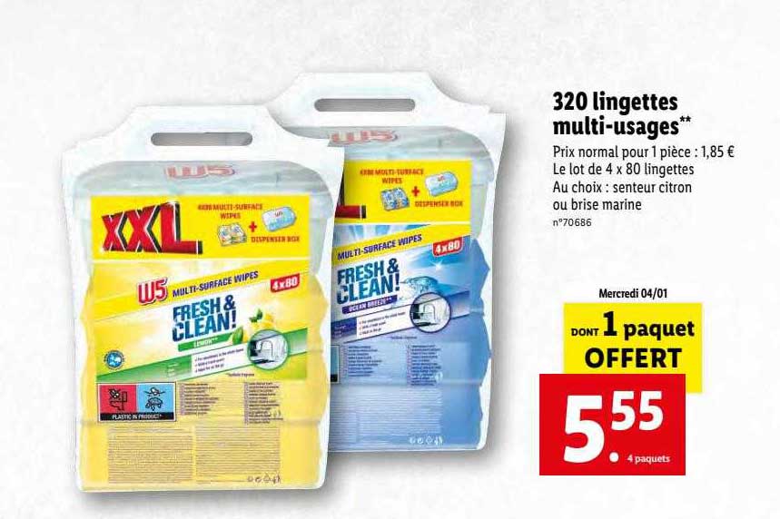 320 Lingettes Multi-usages